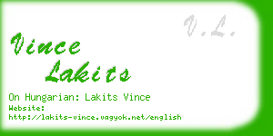 vince lakits business card